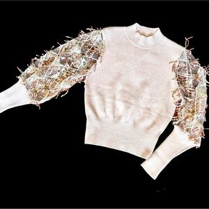 Party rose gold sweater with sequins